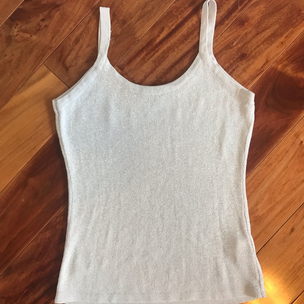 sparkly silver tank top